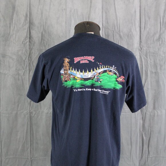 Vitnage Beer Shirt - Bear Whiz Beer Bottle Tag Graphic - Men's Large - Picture 6 of 10